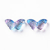 Two Tone Transparent Spray Painted Glass Beads GLAA-S190-018M-01-2