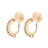 Brass Micro Pave Cubic Zirconia Clip-on Earring Findings KK-N261-122B-G-1