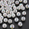 Transparent Crackle Acrylic Beads MACR-S373-66-L06-1