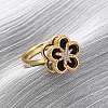 Brass Micro Pave Cubic Zirconia Rotating Finger Rings RJEW-S636-03G-2