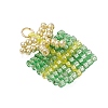Glass Seed Beaded Christmas Gift Pendants PALLOY-MZ00899-02-3