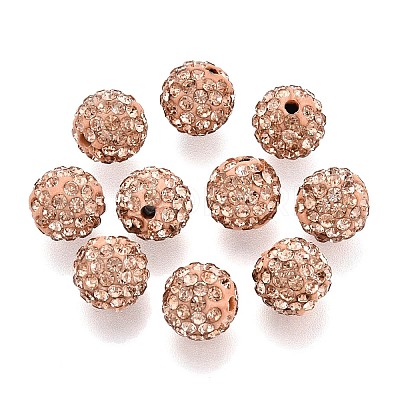Polymer Clay Pave Rhinestone Beads RB-Q197-10mm-26-1
