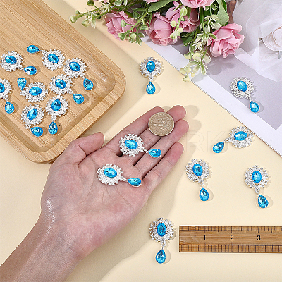 16Pcs Alloy Rhinestone Cabochons ALRI-FG0001-05C-1
