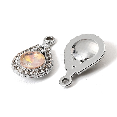 UV Plating Alloy Glass Pendants FIND-K032-45P-1
