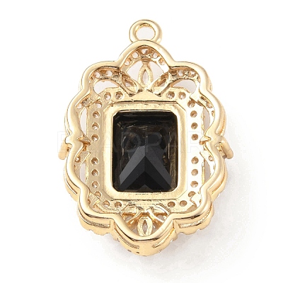 Brass with K9 Glass & Rhinestone Pendants KK-C024-07KCG-02-1