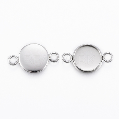 Tarnish Resistant 304 Stainless Steel Cabochon Connector Settings STAS-E146-19P-10mm-1
