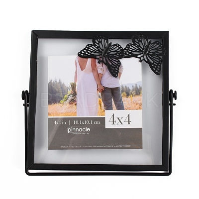 Rectangle with Butterfly Iron Photo Frame AJEW-WH0285-33-1