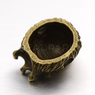 3D Lion King Head Alloy Beads PALLOY-F042-01AB-1