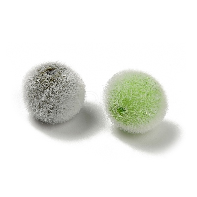 Flocky Opaque Acrylic Beads OACR-I026-01B-1