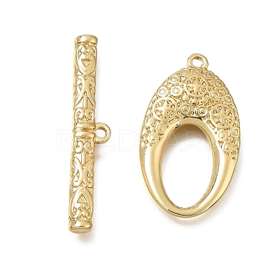Brass Toggle Clasps KK-CJC6001-01B-G-RS-1