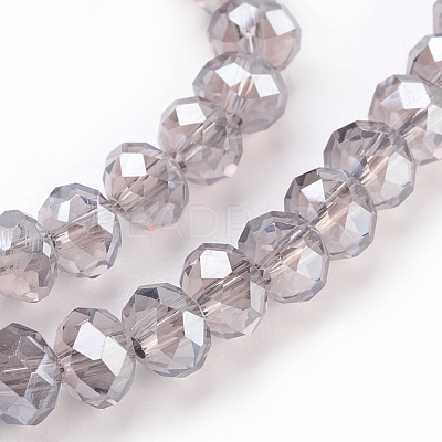 Electroplate Glass Beads Strands X-GLAA-K027-PL-A01-1
