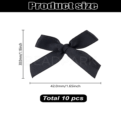 10Pcs Bowknot Polyester Alligator Hair Clips AJEW-LP0008-08B-1