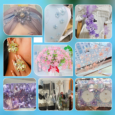 60Pcs 6 Colors Resin Bead Caps RESI-PH0002-70-1