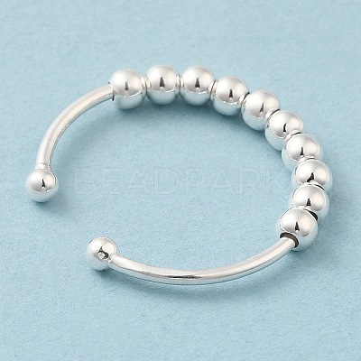 925 Sterling Silver Open Cuff Rings RJEW-P091-01C-S-1