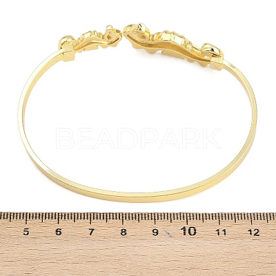 Marine Organism Brass Cuff Bangles for Women BJEW-D368-03N-G-1
