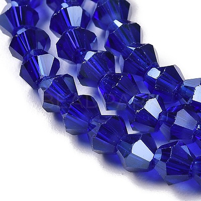 Transparent Electroplate Glass Beads Strands GLAA-F029-4mm-A06-1