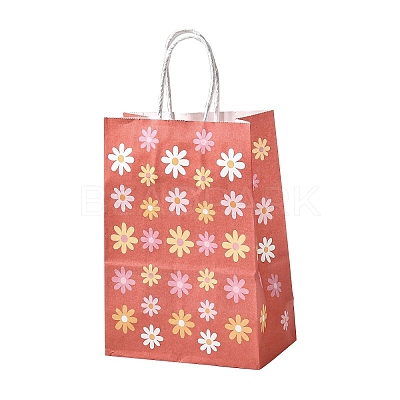 Rectangle with Sunflower Pattern Paper Gift Bags CARB-L012-01C-1