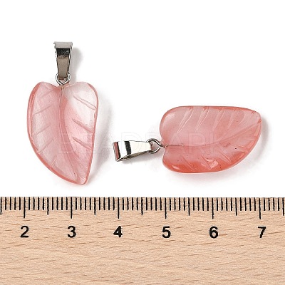 Cherry Quartz Glass Pendants G-B127-01P-07-1