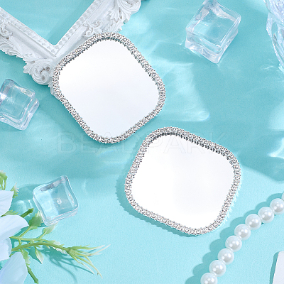 2Pcs Alloy Rhinestones & Glass Makeup Mirror for Phone Cases Phone AJEW-SC0003-75D-1