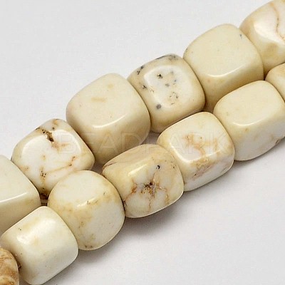 Cube Natural Magnesite Beads Strands G-M138-38-1