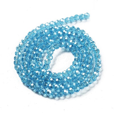 Electroplate Transparent Glass Beads Strands EGLA-A035-T3mm-A08-1