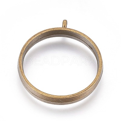 Alloy Open Back Bezel Pendants PALLOY-WH0030-01AB-1