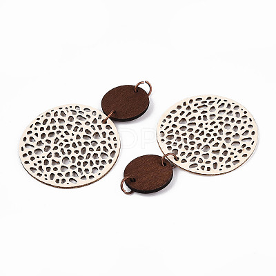 Bohemian Retro Hollow Flat Round Leather Pendants FIND-N007-02A-01-1