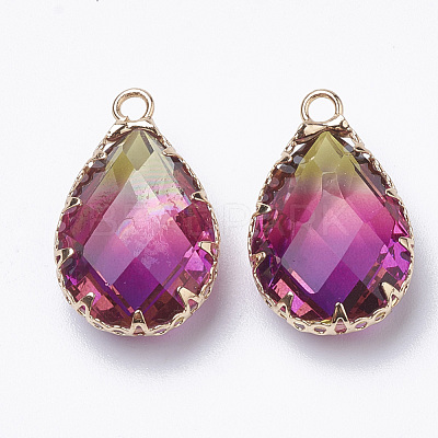 K9 Glass Imitation Tourmaline Pendants GLAA-Q069-02D-1