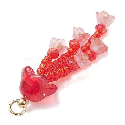 Glass Seed Beaded Pendants PALLOY-MZ01230-04-1