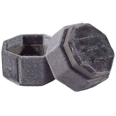 Velvet Cover Plastic Couple Ring Box VBOX-WH20003-001D-1