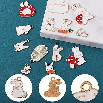 36Pcs 18 Style Alloy Enamel Pendants FIND-SZ0001-11-1