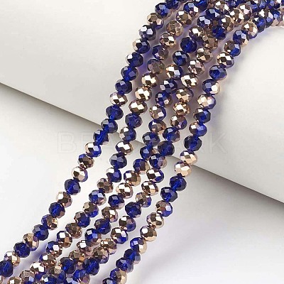Electroplate Opaque Glass Beads Strands EGLA-A034-P6mm-N-1