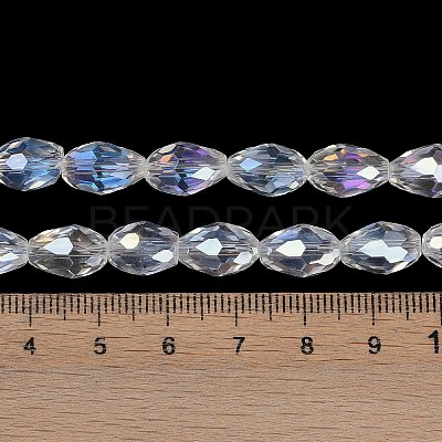 Transparent Electroplate Glass Beads Strands EGLA-N013-T8mm-B01-1