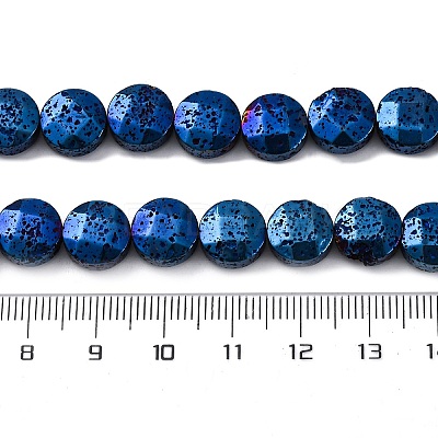 Electroplated Natural Lava Rock Beads Strands G-A256-F01-01H-1