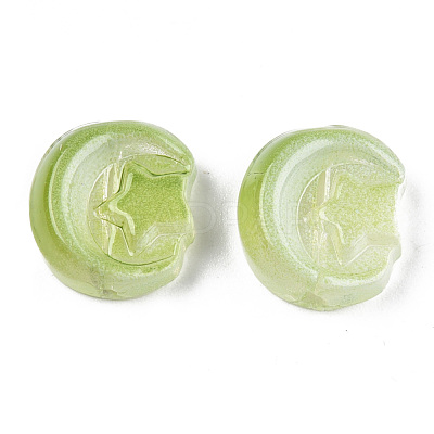 Transparent Spray Painted Glass Beads GLAA-N035-036-C03-1