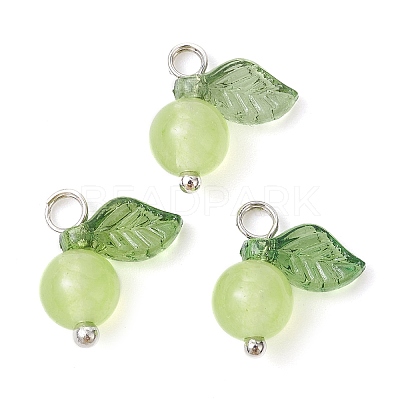 Natural Dyed Malaysia Jade Fruit Charms PALLOY-JF02431-02-1