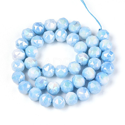 Anti-Tarnish Electroplate Glass Beads Strands GLAA-N010-10mm-06-1