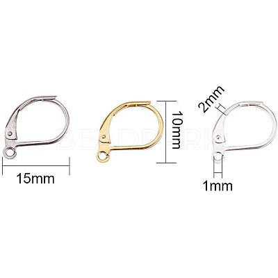 304 Stainless Steel Leverback Earring Findings STAS-NB0004-05-1