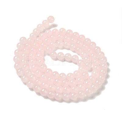 Baking Paint Imitation Jade Glass Round Bead Strands X-DGLA-Q021-8mm-02-1