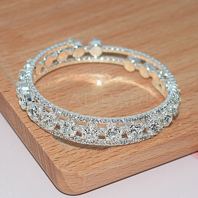 Titanium Alloy and Crystal Rhinestone Bangles for Women FS-WG3AF1B-01-1