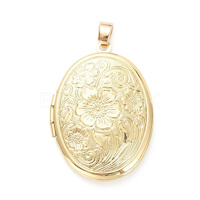 Brass Locket Pendants X-KK-P199-09G-1