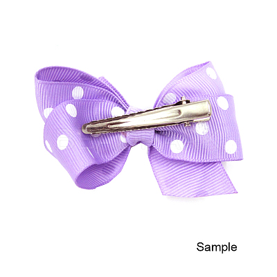 Grosgrain Bowknot Alligator Hair Clips OHAR-Q168-21-1