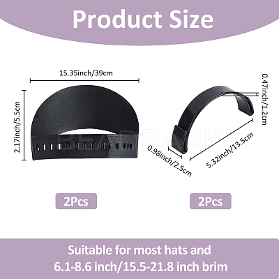 4Pcs 2 Styles Plastic Hat Brim Bender AJEW-FH0005-31-1