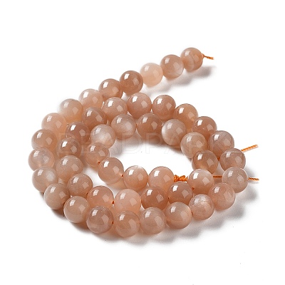 Round Natural Grade B Sunstone Beads Strands G-F222-33-8mm-1
