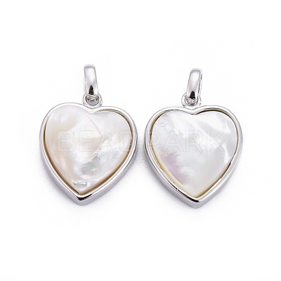 Natural White Shell Mother of Pearl Shell Pendants BSHE-F011-04A-P-1