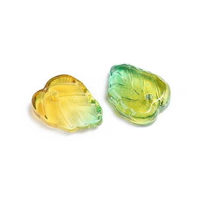 Two-Tone Transparent Glass Charms X-GLAA-H016-15P-1