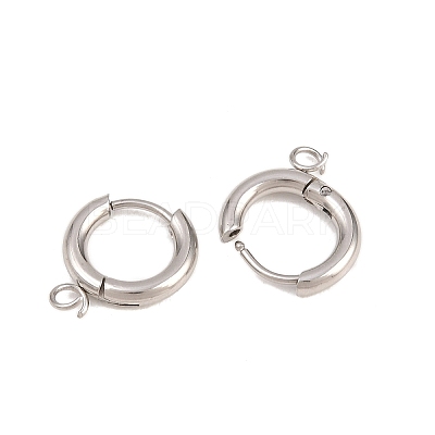 316 Stainless Steel Huggie Hoop Earring Findings EJEW-B158-01A-P-1
