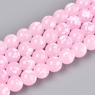 Baking Paint Glass Beads Strands DGLA-N015-10mm-02-1