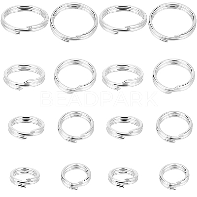 20Pcs 4 Styles 925 Sterling Silver Split Jump Rings STER-BBC0006-57-1