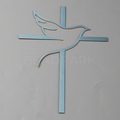 Acrylic Mirror Cake Toppers FIND-WH0152-206E-1